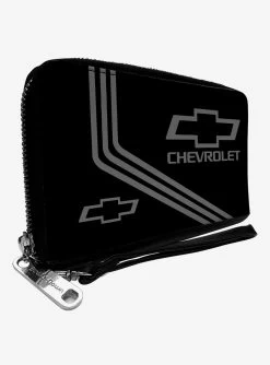 Chevrolet Bowtie Logo And Stripes GM General Motors Zip Around Wallet
