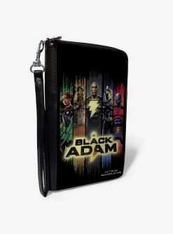 DC Comics Black Adam And Justice Society Group Pose With Logo Zip Around Wallet