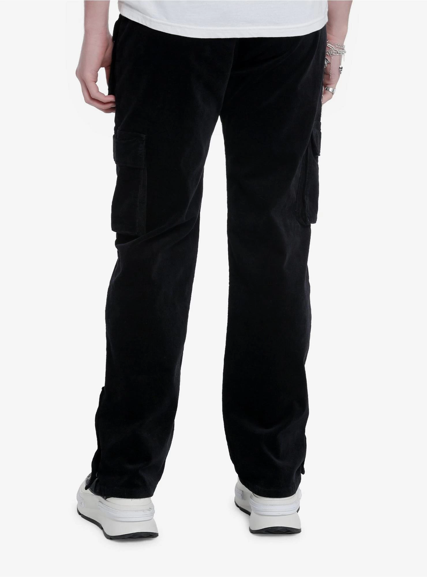Black Corduroy Cargo Pants - Image 2