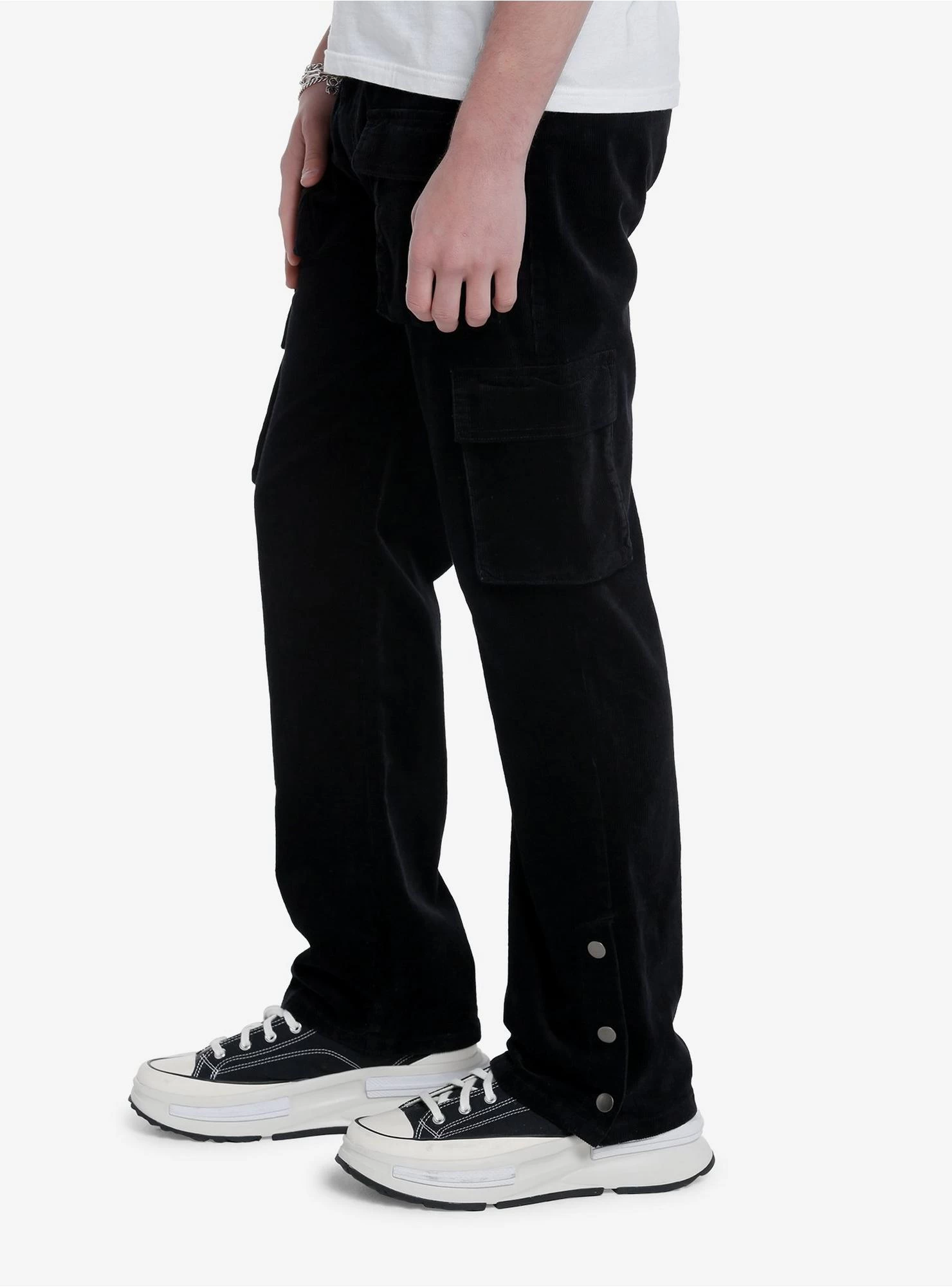Black Corduroy Cargo Pants - Image 3