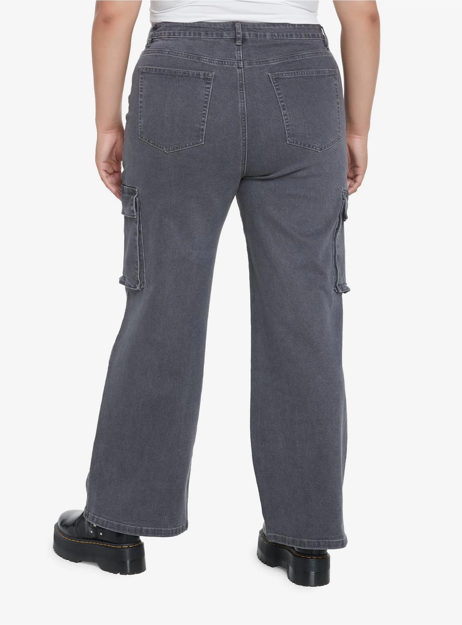 Social Collision Grey Star Cargo Pants Plus Size - Image 2