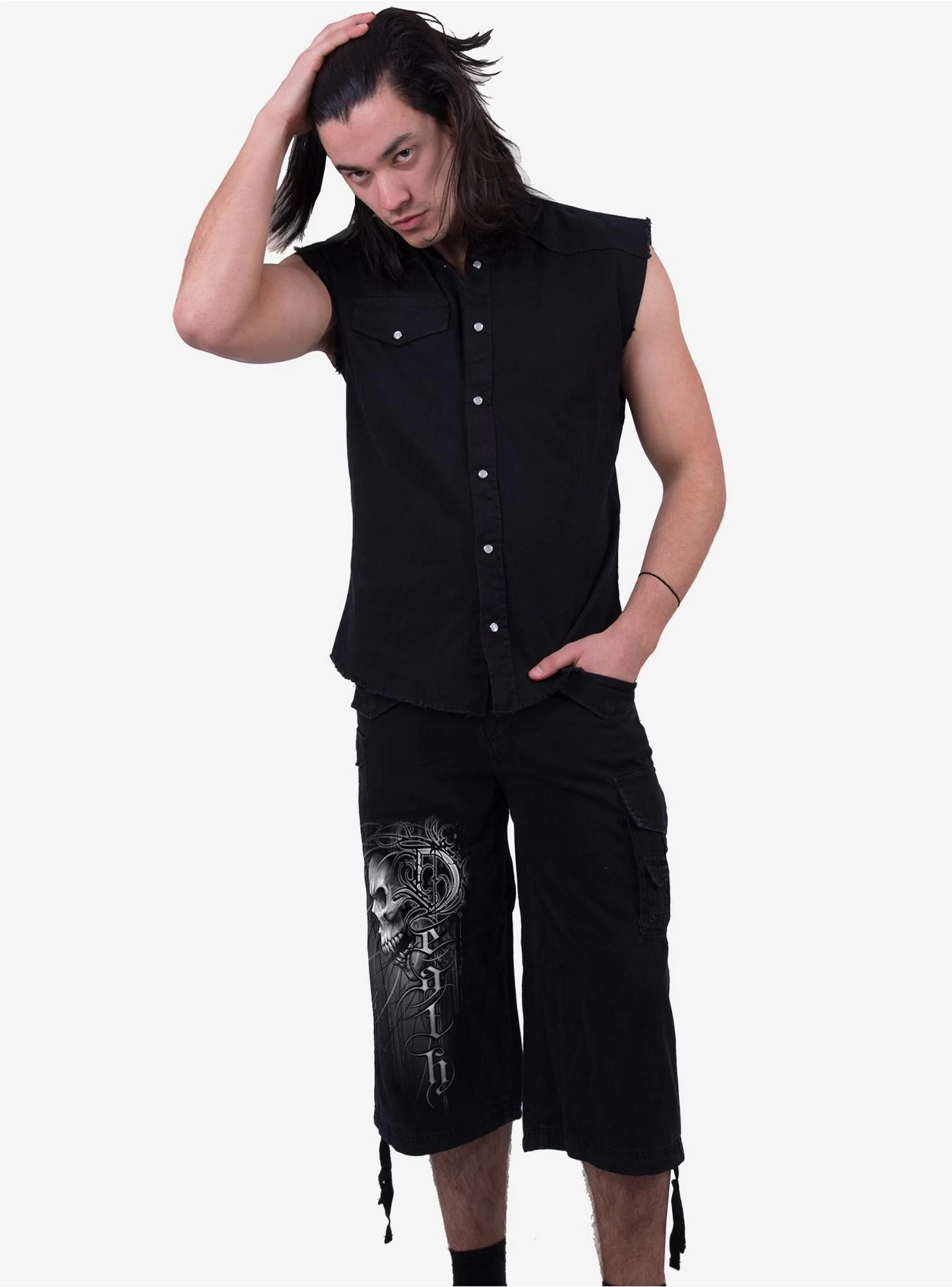 Death Forever Vintage Cargo Shorts - Image 3