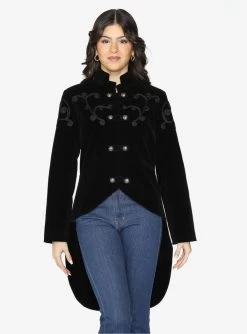 Black Velvet Tailed Jacket