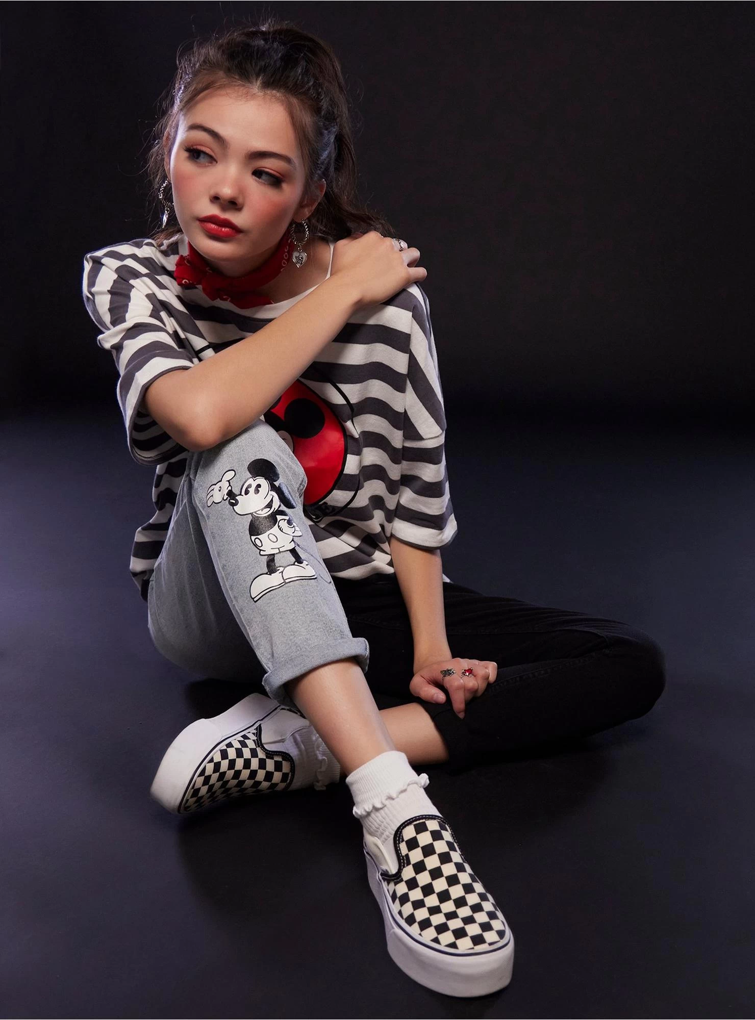 Disney Mickey Mouse Classic Split Mom Jeans - Image 2