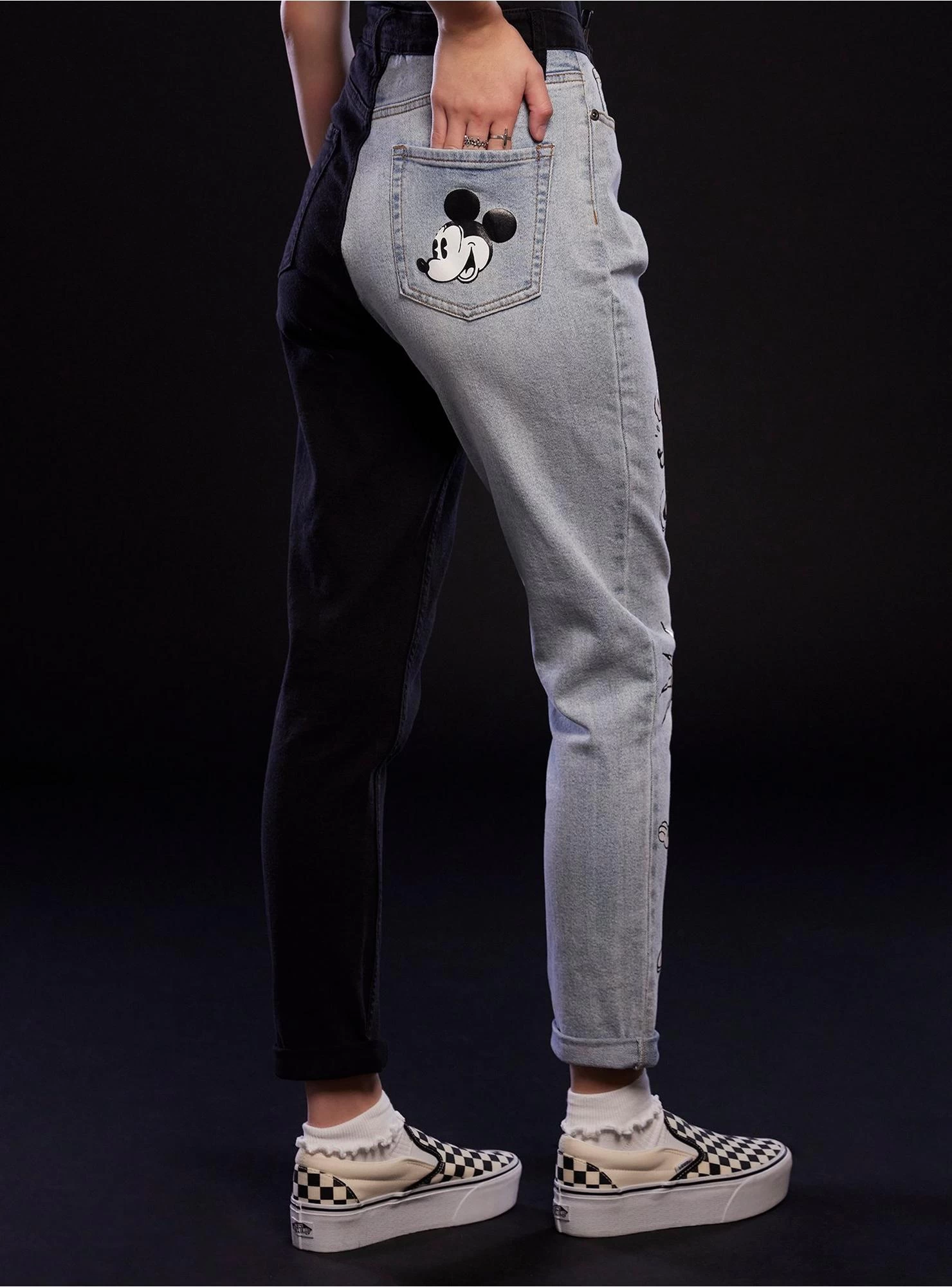 Disney Mickey Mouse Classic Split Mom Jeans - Image 3