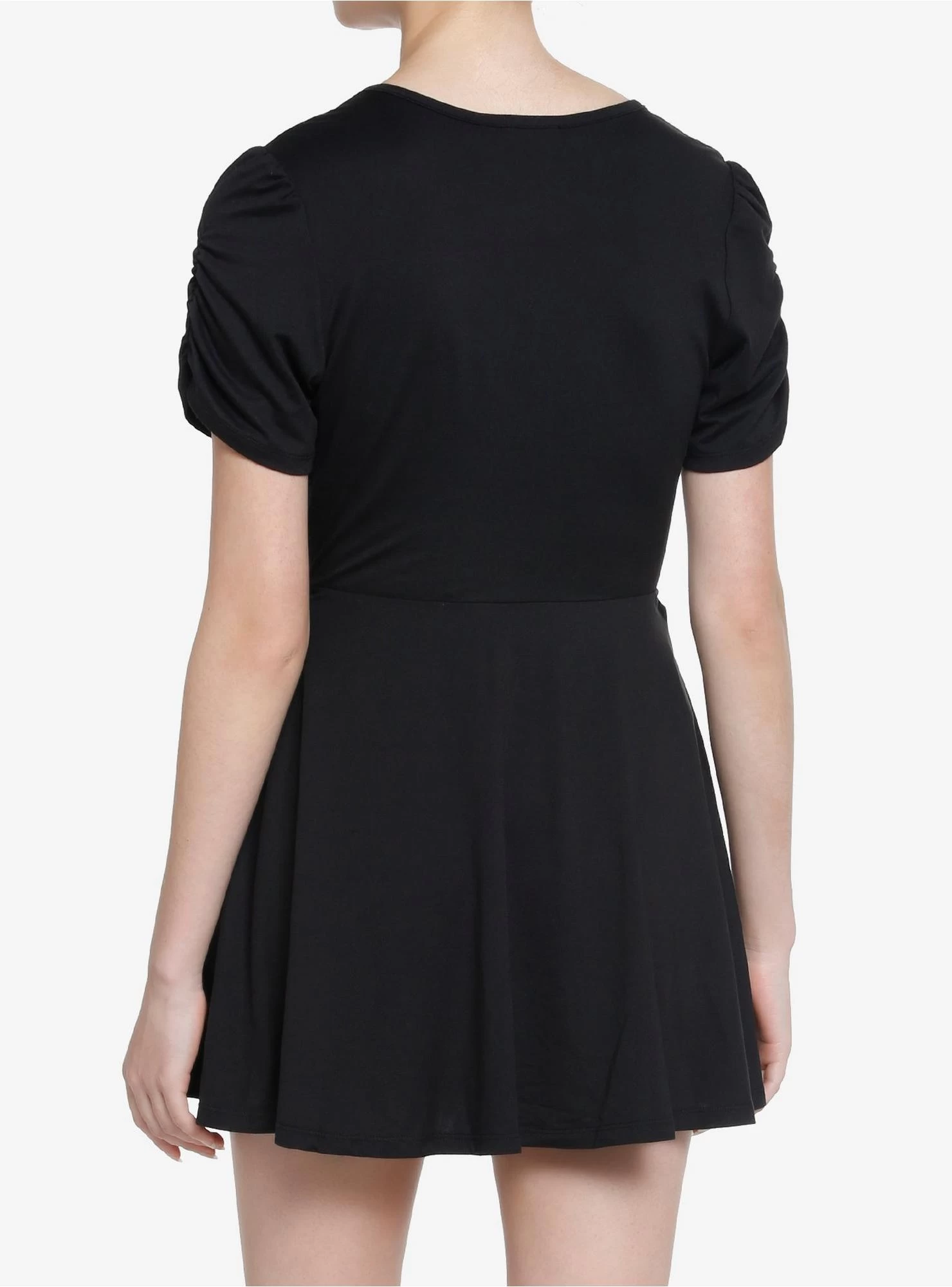 Black Wrap Flared Dress - Image 3