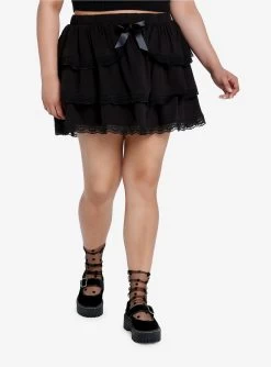 Sweet Society Black Lace Petticoat Skirt Plus Size