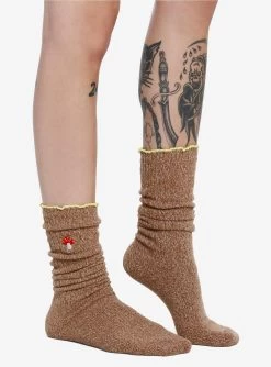 Mushroom Slouchy Cozy Socks