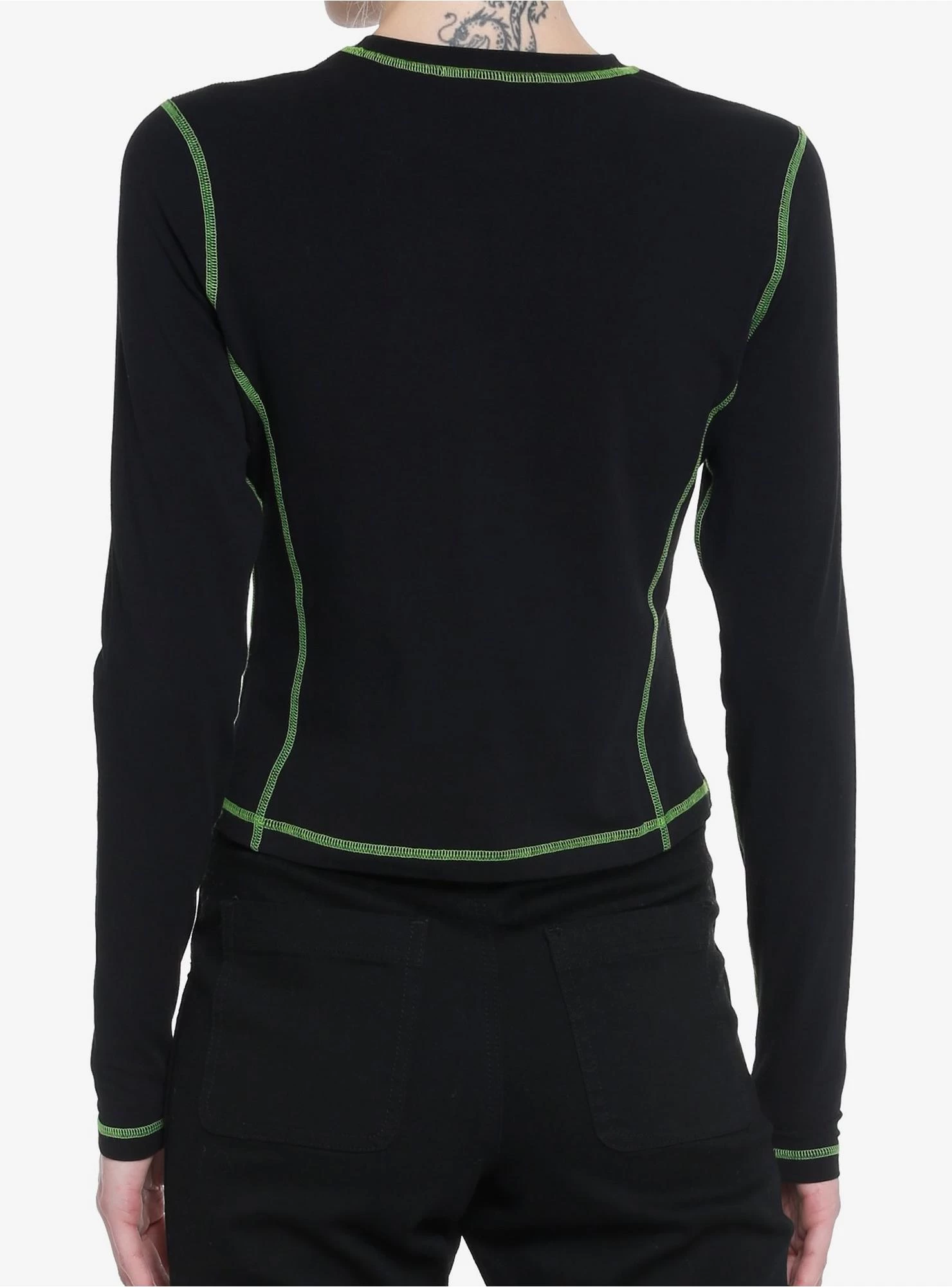 Invader Zim GIR Contrast Stitch Girls Baby Long-Sleeve T-Shirt - Image 3