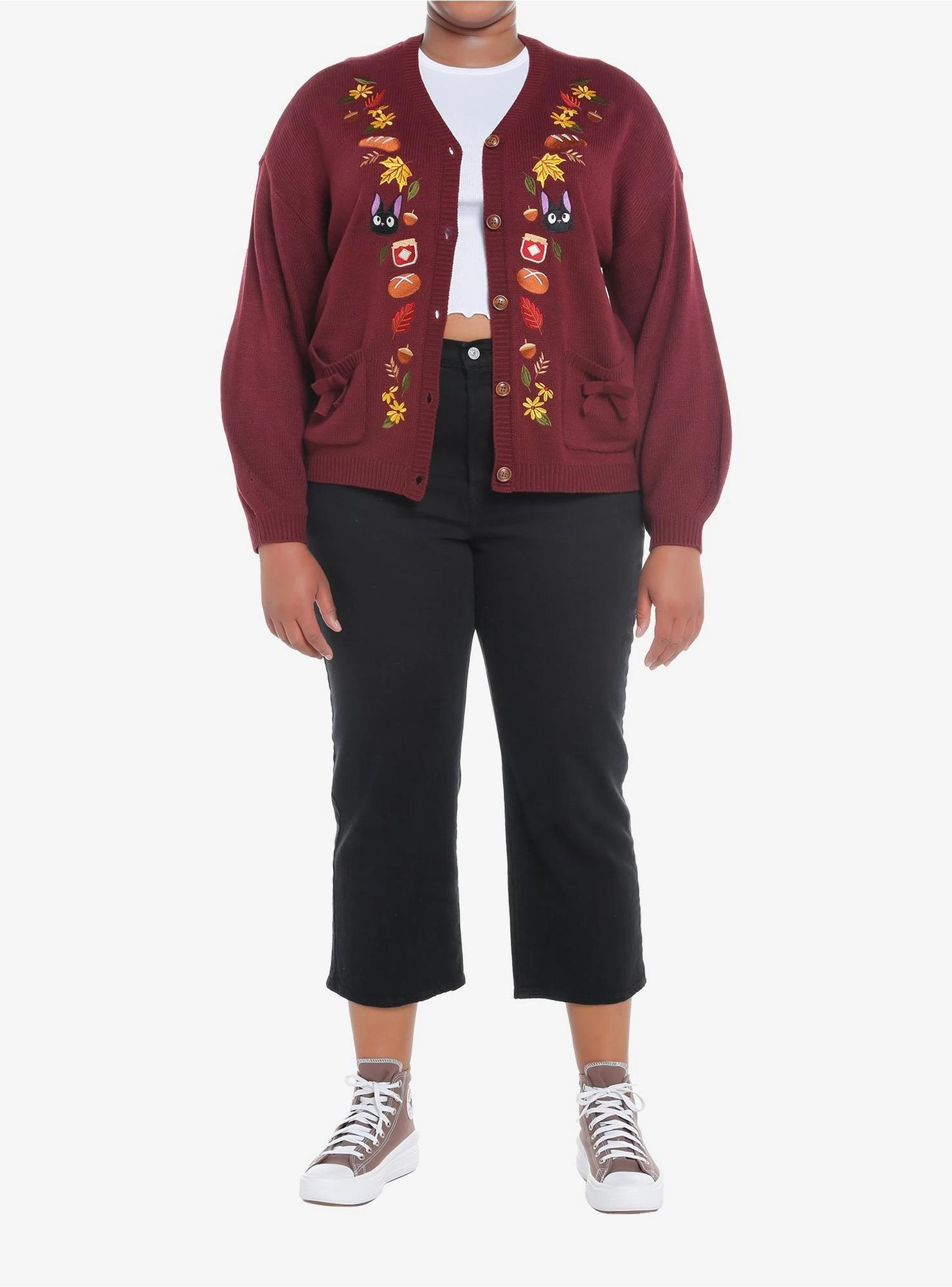 Her Universe Studio Ghibli Kiki's Delivery Service Jiji Autumn Girls Cardigan Plus Size - Image 2