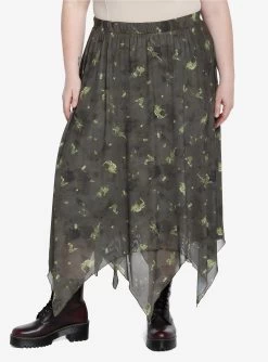 Forest Fairy Hanky Hem Midi Skirt Plus Size By Amy Brown
