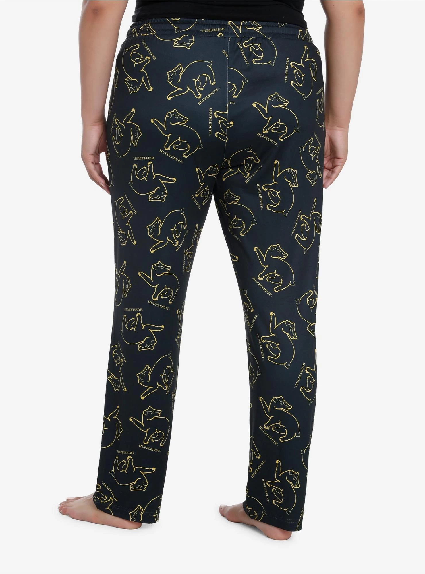 Harry Potter Hufflepuff Mascot Girls Pajama Pants Plus Size - Image 2