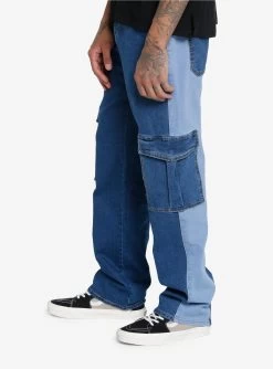 Dark & Light Indigo Denim Cargo Pants