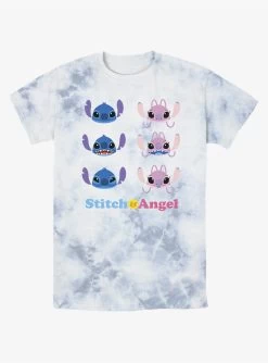 Disney Lilo & Stitch Angel & Stitch Faces Tie-Dye T-Shirt