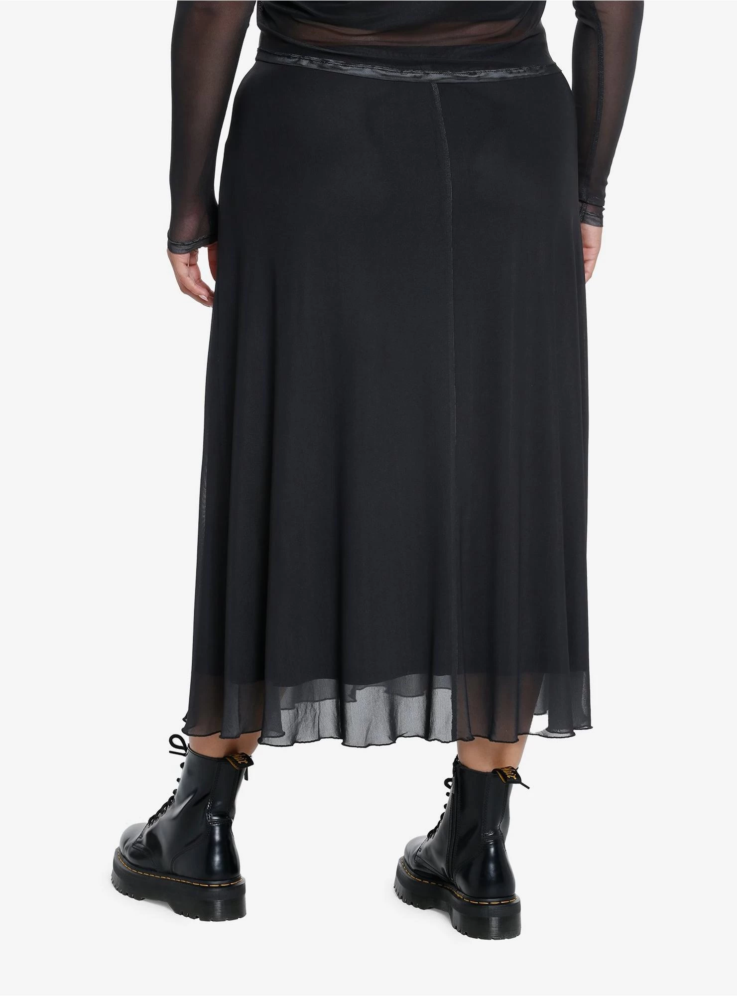 Social Collision Skeleton Anatomy Mesh Midi Skirt Plus Size - Image 2