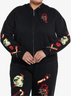 Social Collision Final Girl Crop Girls Hoodie Plus Size