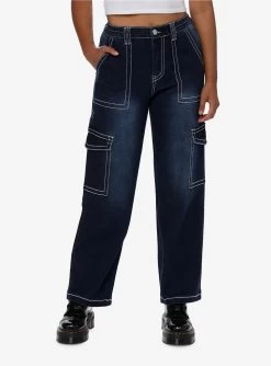 Dark Indigo Contrast Stitch Skater Pants