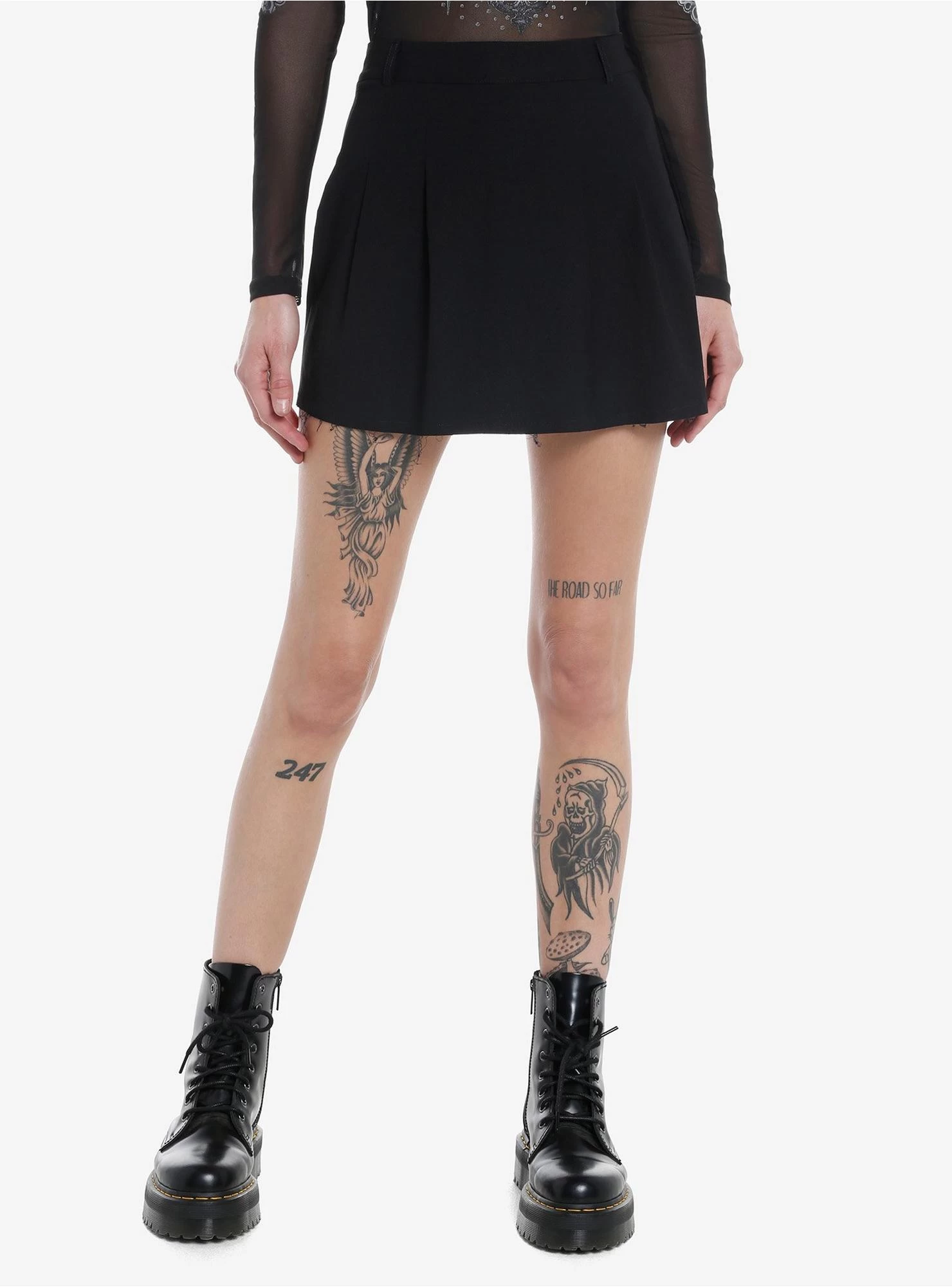 Black Pleated Mini Skirt