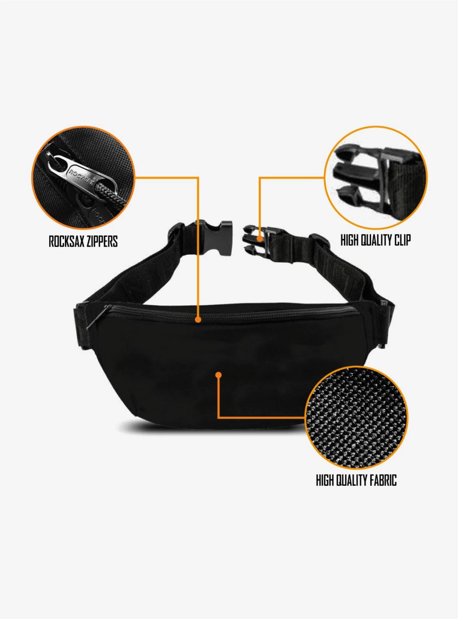 Rocksax The Beatles Abbey Road Black & White Fanny Pack - Image 2