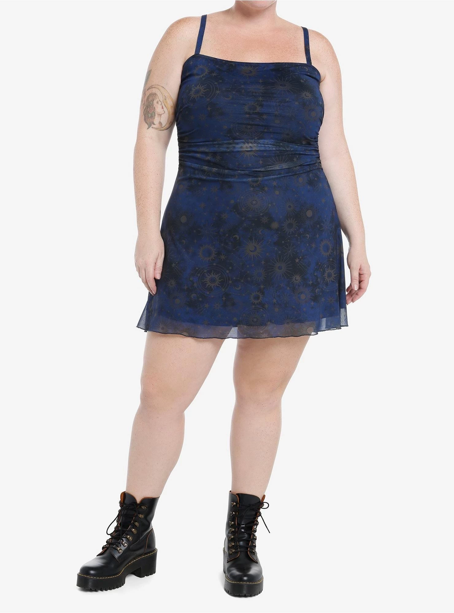 Cosmic Aura Celestial Ruched Cami Dress Plus Size - Image 2