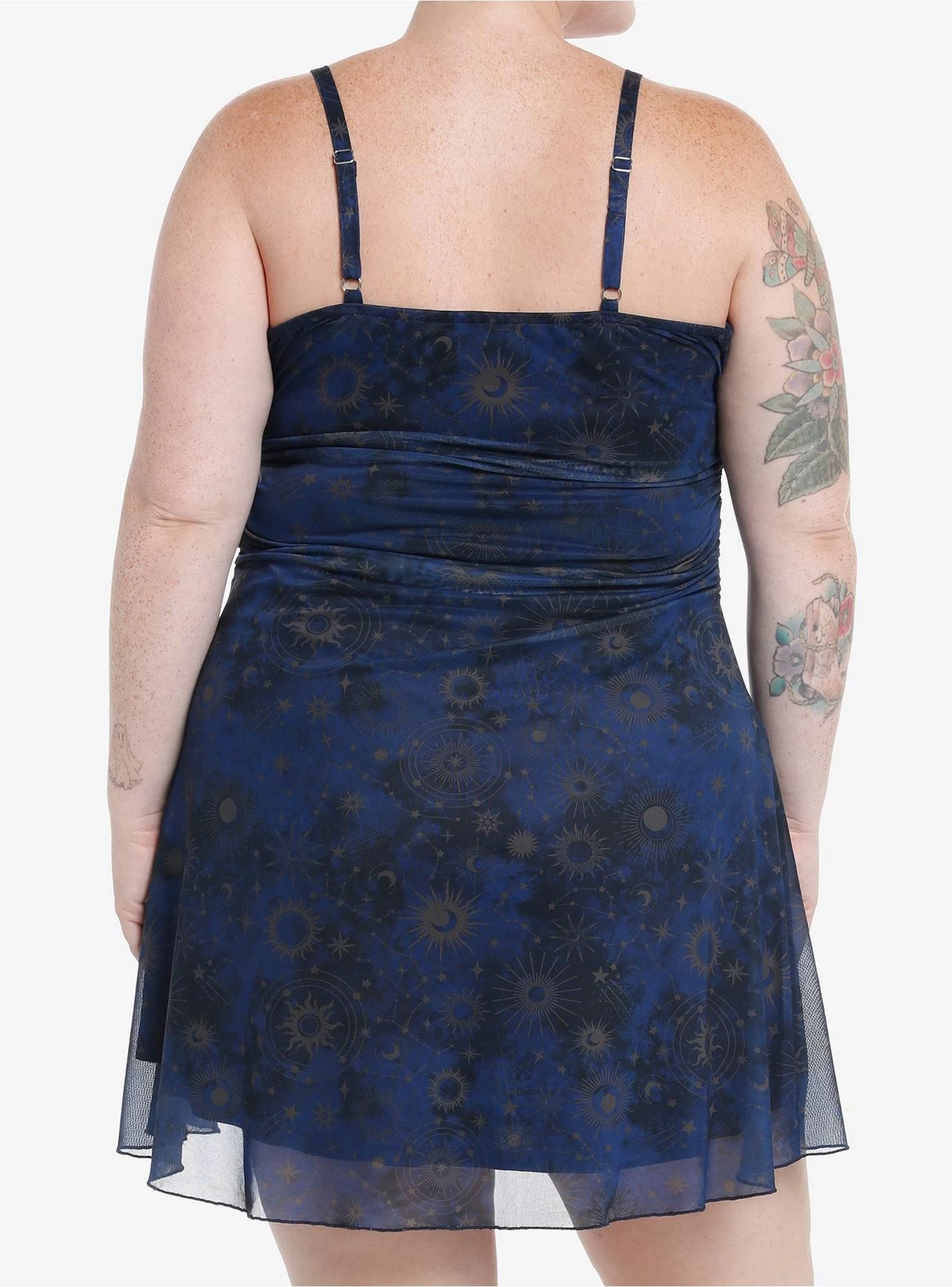 Cosmic Aura Celestial Ruched Cami Dress Plus Size - Image 3