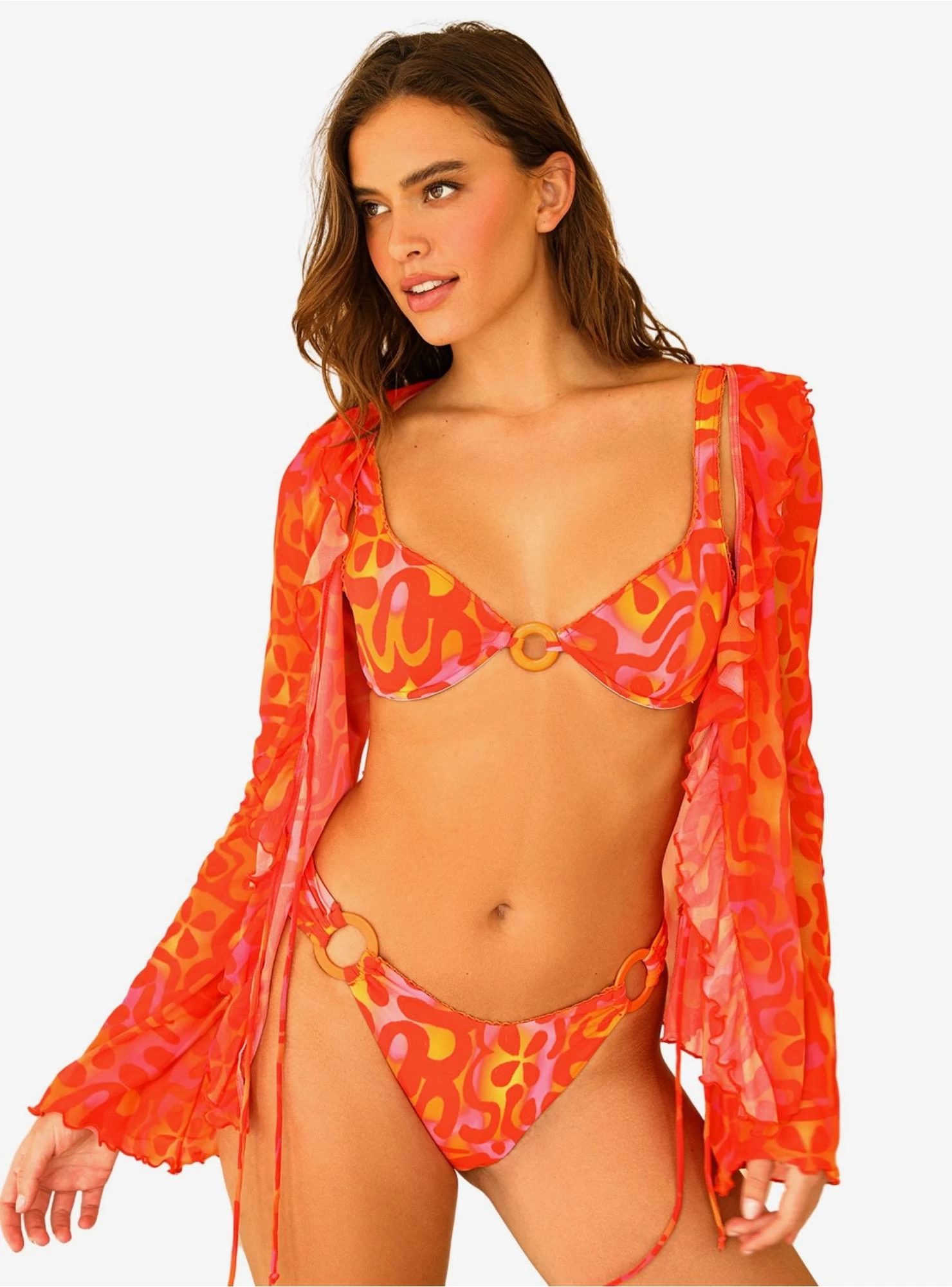 Dippin' Daisy's Taya Swim Bottom Sungazer Red - Image 2
