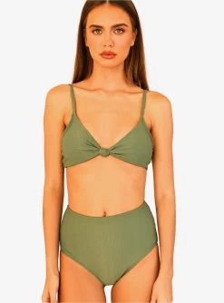 Dippin' Daisy's Balboa Swim Bottom Avocado Green Ribbed