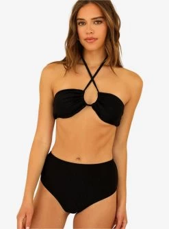 Dippin' Daisy's Amalfi Swim Top Black Ribbed