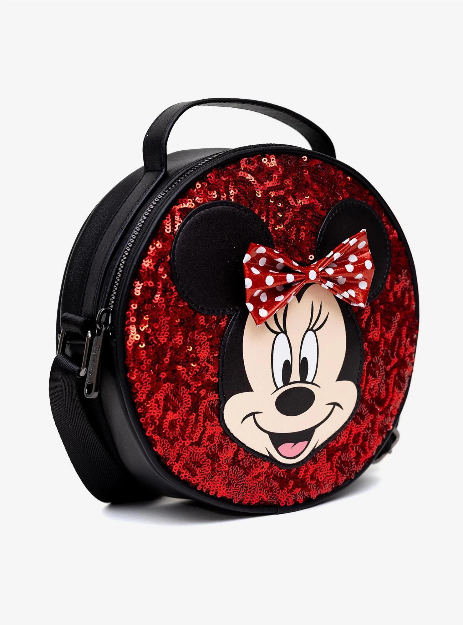 Disney Minnie Mouse Bow Applique Red Sequin Crossbody Bag - Image 2