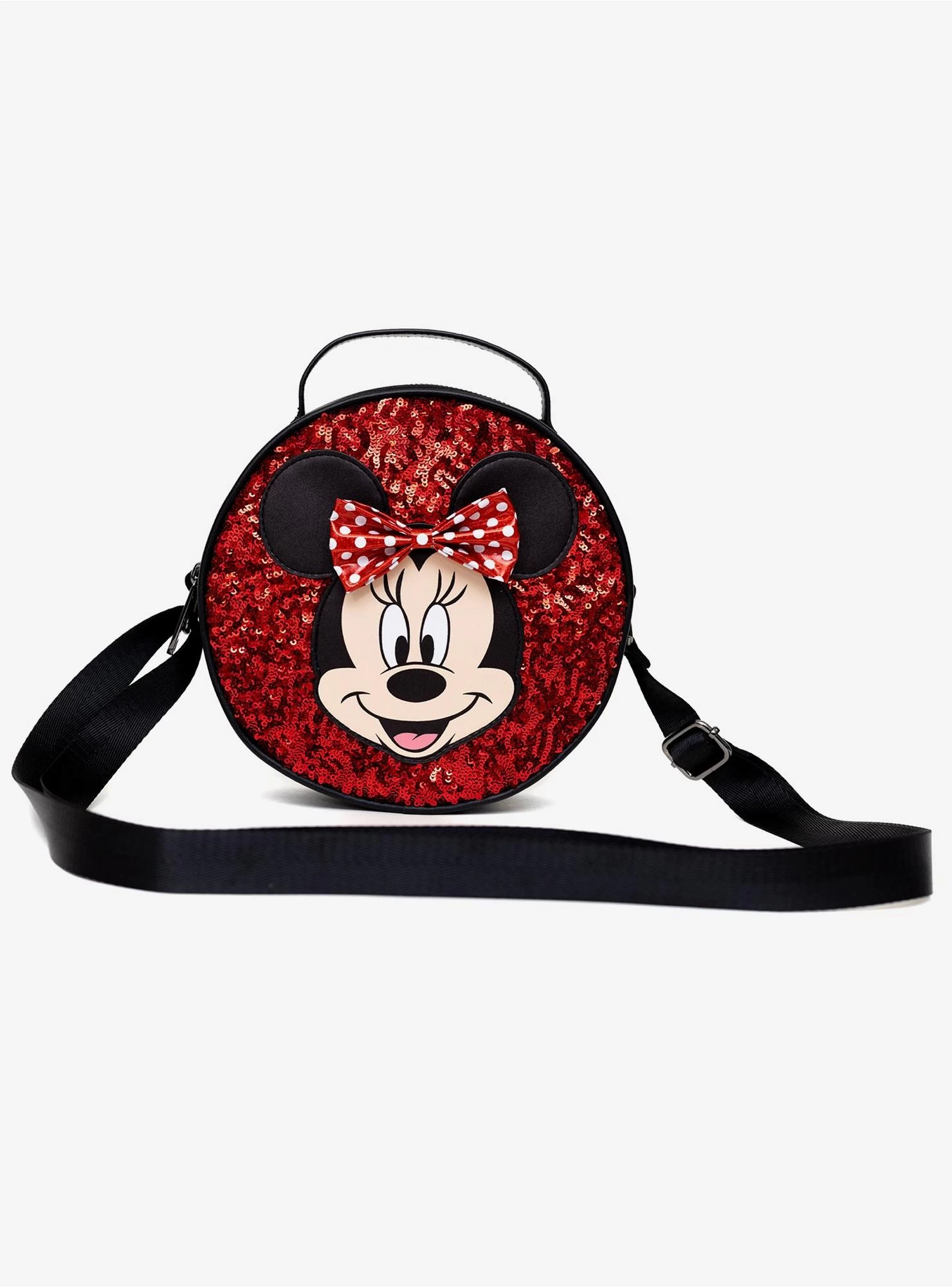 Disney Minnie Mouse Bow Applique Red Sequin Crossbody Bag - Image 4