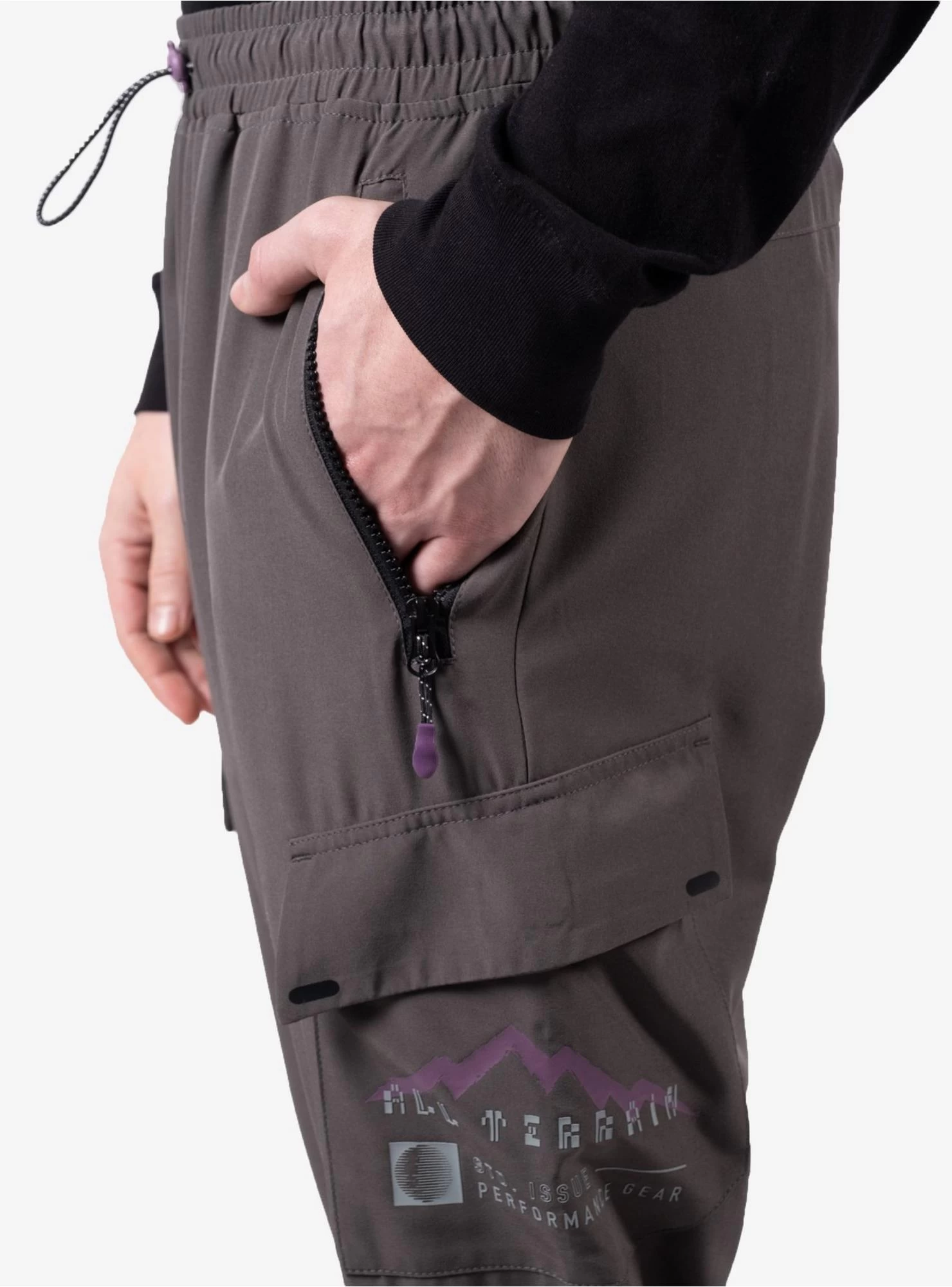 Four Way Stretch Nylon Pant Charcoal Grey - Image 5